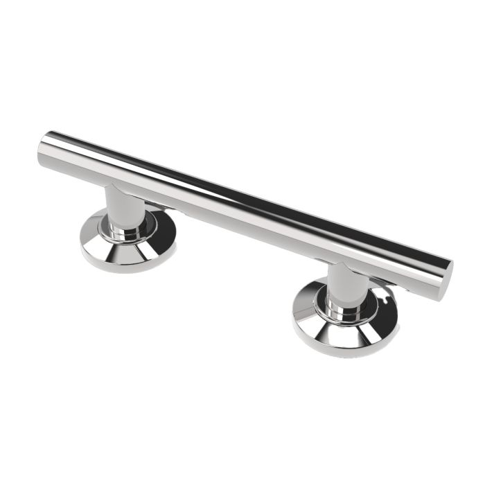 Fitzroy Of London Contemporary Straight Stainless Steel Grab Rail with Concealed Nylon Flange, 355mm