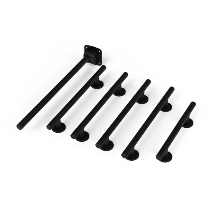 NymaSTYLE Rail Only Doc M Pack with Stainless Steel Luxury Concealed Fixing Rails - Matt Black | Commercial Washrooms NymaSTYLE Rail Only Doc M Pack with Stainless Steel Luxury Concealed Fixing Rails - Matt Black | Commercial Washrooms