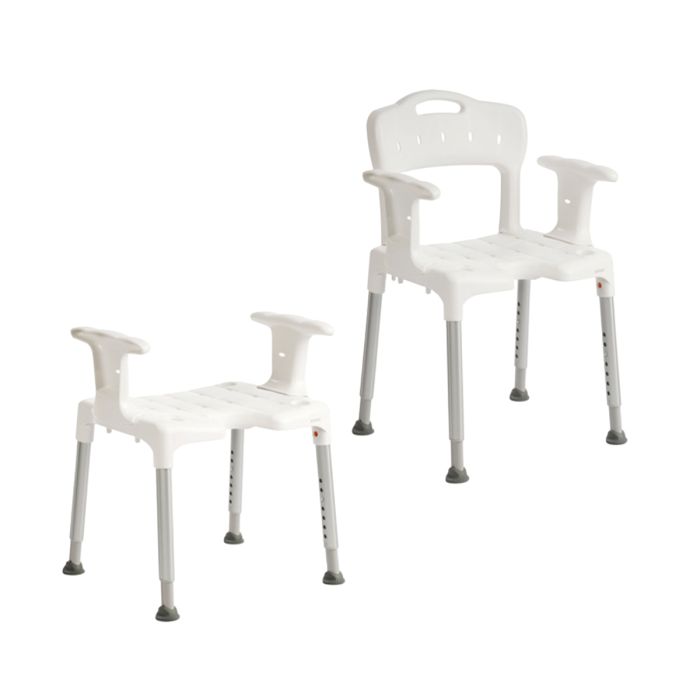 Etac Swift Shower Stool with Arm Support and Optional Back Support Etac Swift Shower Stool with Arm Support and Optional Back Support