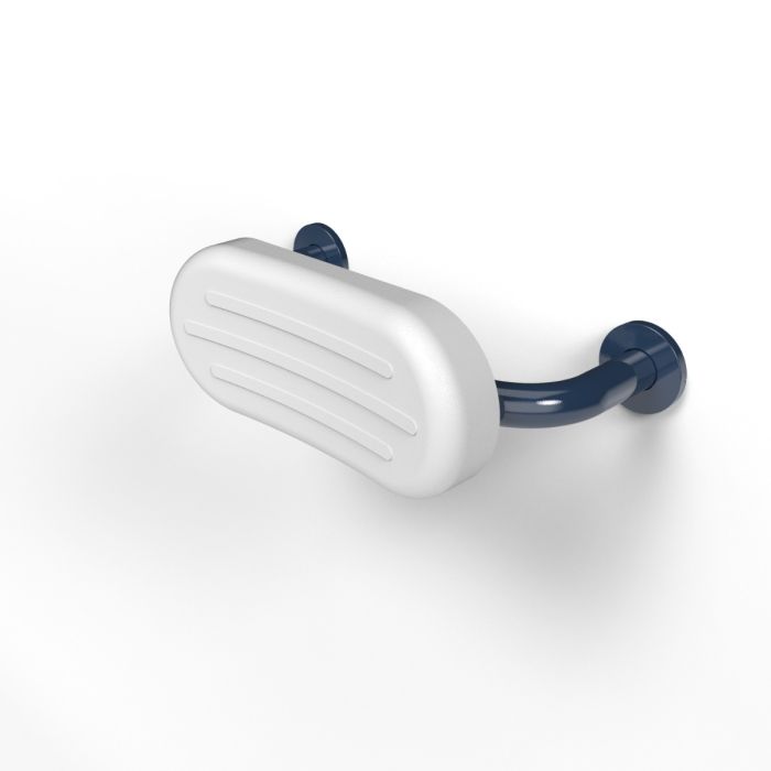 Fitzroy Of London Stainless Steel Back Rest Rail with Concealed Fixings and White Pad - 220mm projection, Dark Blue | Commercial Washrooms Fitzroy Of London Stainless Steel Back Rest Rail with Concealed Fixings and White Pad - 220mm projection, Dark Blue | Commercial Washrooms