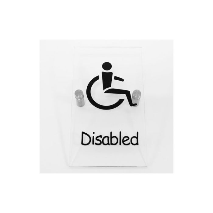 Disabled Toilet Sign - Clear Acrylic