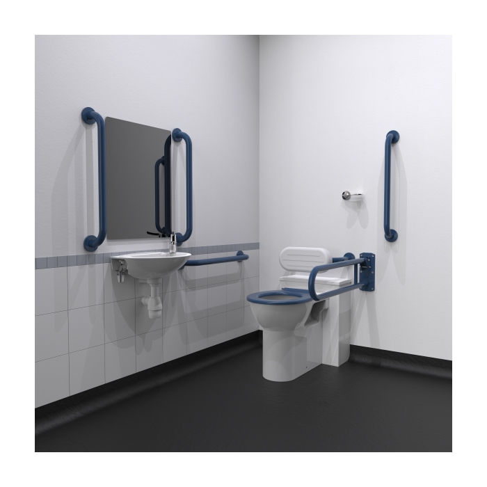 Fitzroy Of London Back To Wall Doc M Toilet Pack with Concealed Fixings - Dark Blue | Commercial Washrooms Fitzroy Of London Back To Wall Doc M Toilet Pack with Concealed Fixings - Dark Blue | Commercial Washrooms