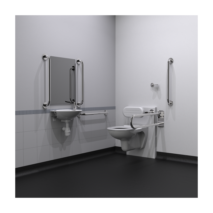 Fitzroy Of London Wall Hung Doc M Toilet Pack with Stainless Steel Concealed Fixings - Polished Stainless Steel | Commercial Washrooms Fitzroy Of London Wall Hung Doc M Toilet Pack with Stainless Steel Concealed Fixings - Polished Stainless Steel | Commercial Washrooms