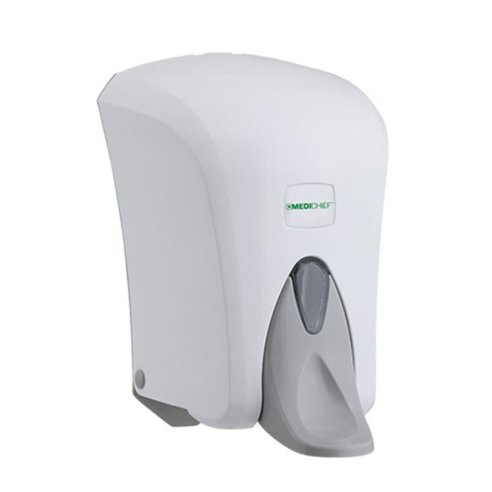 Medichief Manual Elbow Operated White Plastic Liquid Soap Dispenser Medichief Manual Elbow Operated White Plastic Liquid Soap Dispenser