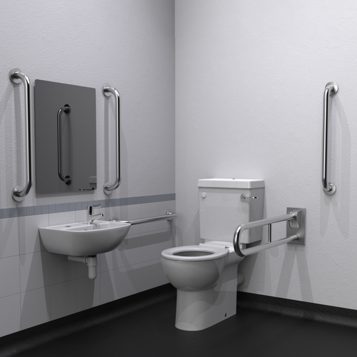 Fitzroy Of London Premium Rimless Close Coupled Doc M Toilet Pack with Lockable Cistern Lid and Concealed Fixings Fitzroy Of London Premium Rimless Close Coupled Doc M Toilet Pack with Lockable Cistern Lid and Concealed Fixings