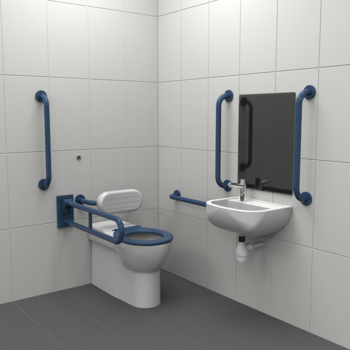 Fitzroy Of London Infrared Premium Rimless Back To Wall Doc M Toilet Pack - Left Handed, Dark Blue | NymaCARE Fitzroy Of London Infrared Premium Rimless Back To Wall Doc M Toilet Pack - Left Handed, Dark Blue | NymaCARE