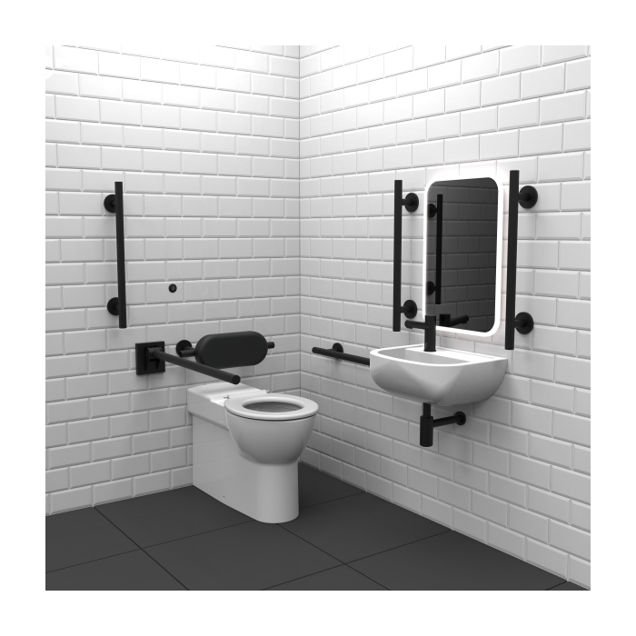Fitzroy Of London Infrared Premium Rimless Luxury Back To Wall Doc M Toilet Pack - Left Handing, Matt Black | NymaSTYLE Fitzroy Of London Infrared Premium Rimless Luxury Back To Wall Doc M Toilet Pack - Left Handing, Matt Black | NymaSTYLE