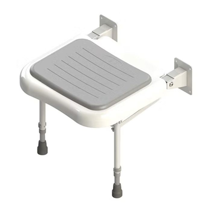 Padded Wall Mounted Folding Shower Seat with Legs