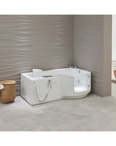 Louisiana Full Length 1700mm Walk-in Bath With Power Lift Seat, Glass Door and Multi-jet Air Spa System