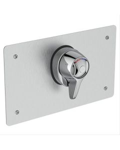 Brushed steel shower valve with single lever and temperature indicator