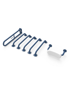 Grab Rail Only Doc M Toilet Pack with Steel Exposed Fixings and Back Rest - Fitzroy Of London