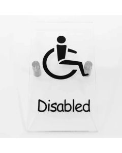 Disabled Toilet Sign - Clear Acrylic