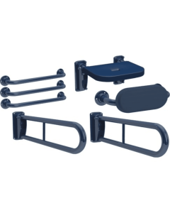 KWC DVS Two Hinged Grab Rail Three Straight Grab Rails Shower Seat and Back Rest Pack
