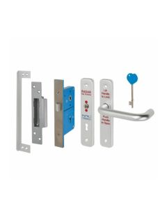 RADAR Disabled Toilet Door Lockset - Satin Aluminium