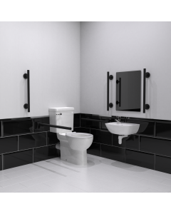 Fitzroy Of London Premium Rimless Close Coupled Doc M Disabled Toilet Pack - Lockable Cistern Lid