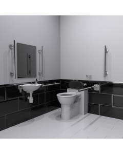 Fitzroy Of London Luxury Back To Wall Doc M Disabled Toilet Pack with Concealed Fixing Grab Rails 