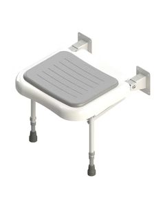 Padded Wall Mounted Folding Shower Seat with Legs