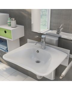 Pressalit PLUS Gas Assisted Height Adjustable Bracket with CURVE Wash Basin Pack | Commercial Washrooms