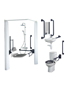 Ideal Standard Contour 21 Close Coupled Doc M Toilet and Doc M Shower Room Pack | Blue