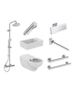 Ideal Standard Contour 21 Wall Hung Doc M Toilet and Doc M Shower Room Pack