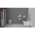 Back to Wall Doc M Toilet Pack with Polished Stainless Steel Grab Rails and TMV3