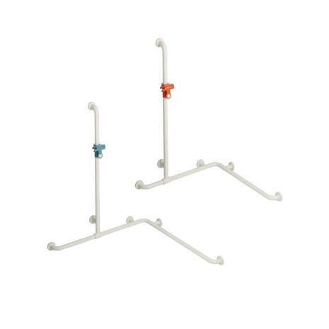 Shower Grab Rail with Sideways Adjustable Vertical Support Bar and Shower Head Holder