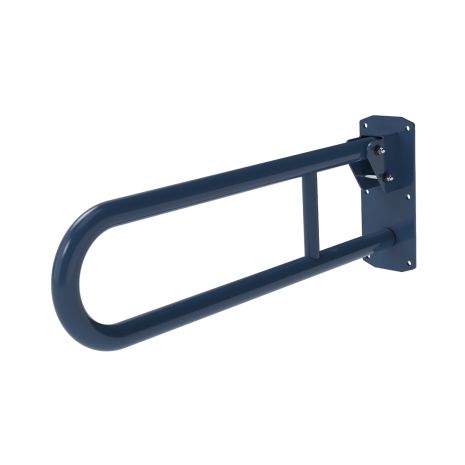 Fitzroy Of London  Stainless Steel Hinged Lift And Lock Support Rail - 650mm, Dark Blue | Commercial Washrooms