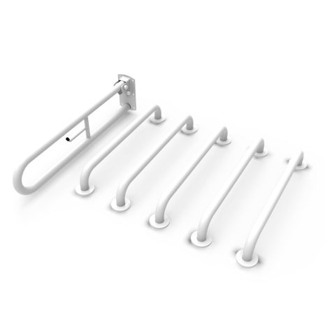 Fitzroy Of London Grab Rail Only Doc M Disabled Toilet Pack with Concealed Fixings