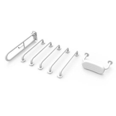 Fitzroy Of London Grab Rail Only Doc M Toilet Pack with Concealed Fixings and Back Rest Rail