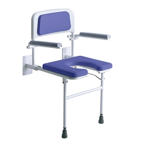 Horse Shoe Folding Seat c/w Legs & Arms Blue