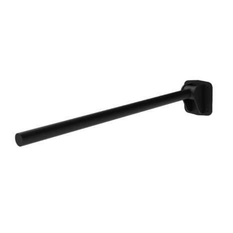 Matt Black Contemporary Single-Arm Friction Rail with Exposed Fixings