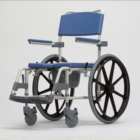 Aston Aluminium Shower Chair Commode with 24" Wheels