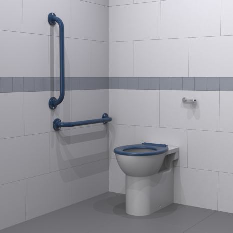 Back To Wall Ambulant Doc M Toilet Pack with Steel Exposed Fixings - Fitzroy Of London
