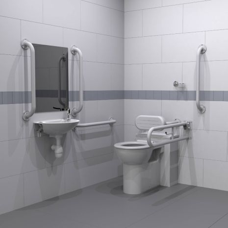 Fitzroy Of London Back To Wall Doc M Disabled Toilet Pack with Exposed Fixings