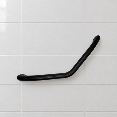 Inta EVER 460mm Angled Black Grab Rail with Non-Slip Finish