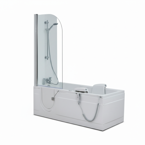 Montana Full Length Walk-in Bath With Power Lift Seat-Combined Air Spa and Light System