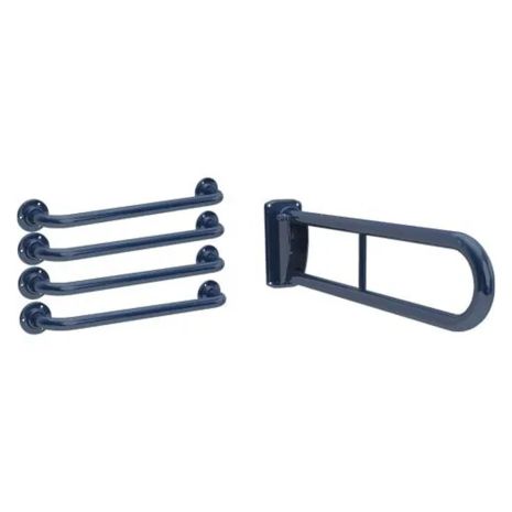 KWC DVS Hinged 760 mm Grab Rail and Four Straight Grab Rails 600 mm Pack Blue