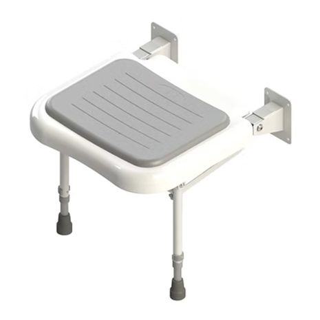 Padded Wall Mounted Folding Shower Seat with Legs