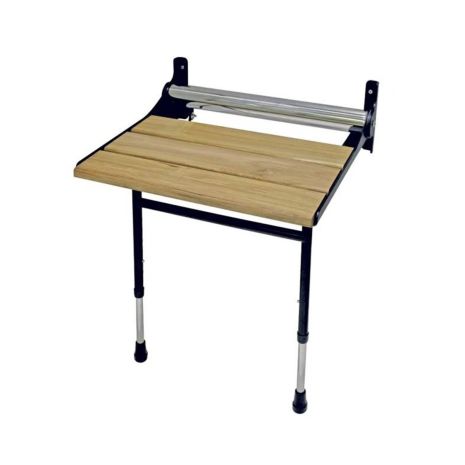 Elegance Wooden Slatted Shower Seat (with leg supports)
