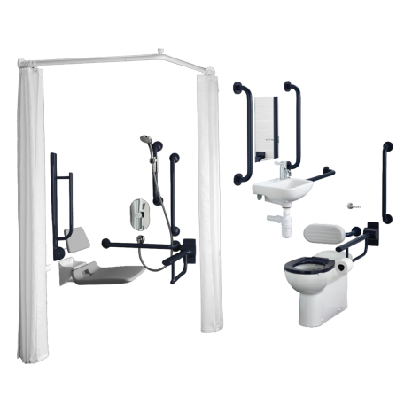 Ideal Standard Contour 21 Back To Wall Doc M Toilet and Doc M Shower Room Pack | Blue